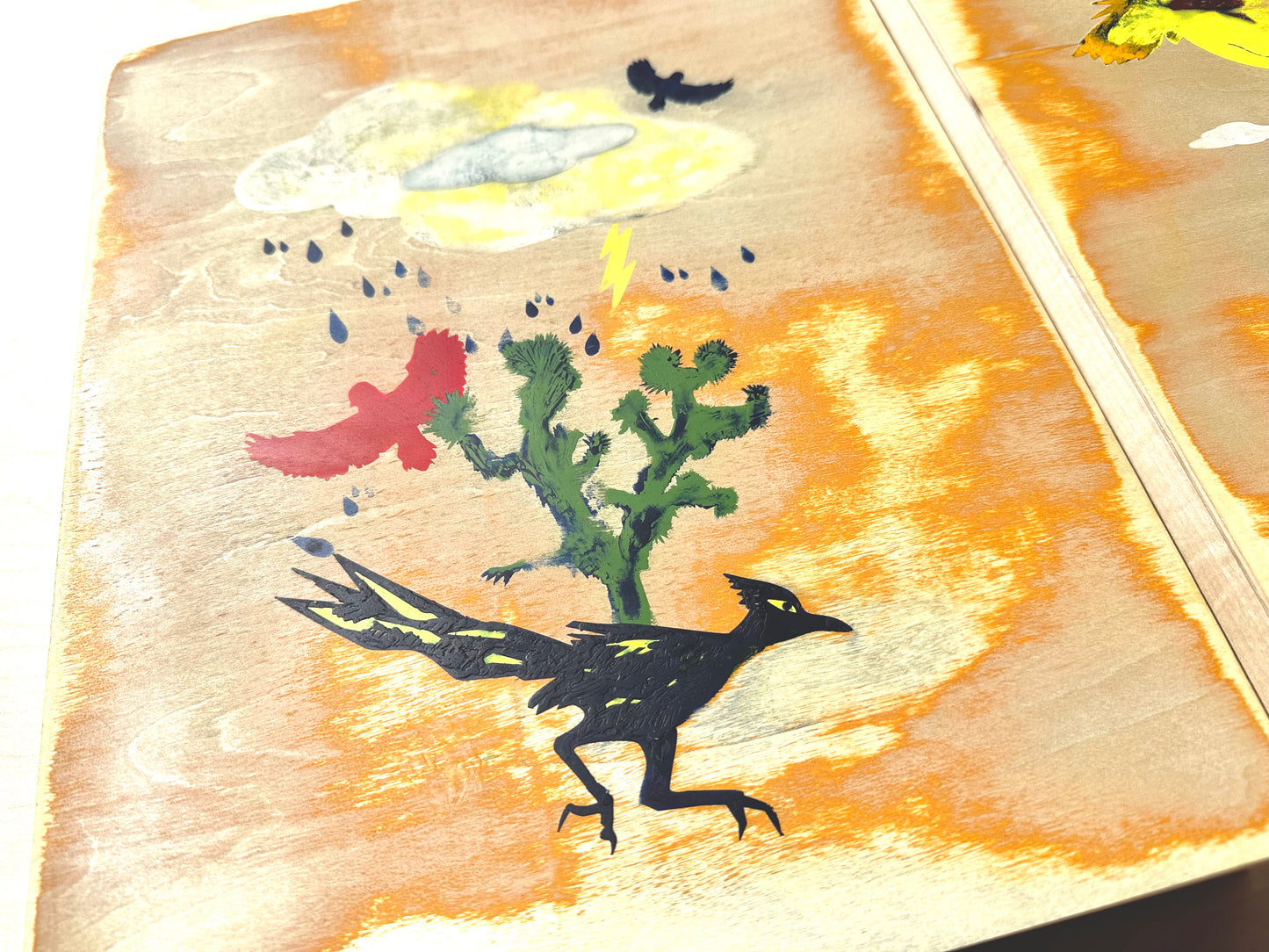 Original Kreaturetown Wood Panel: "The Storm" - 11x14