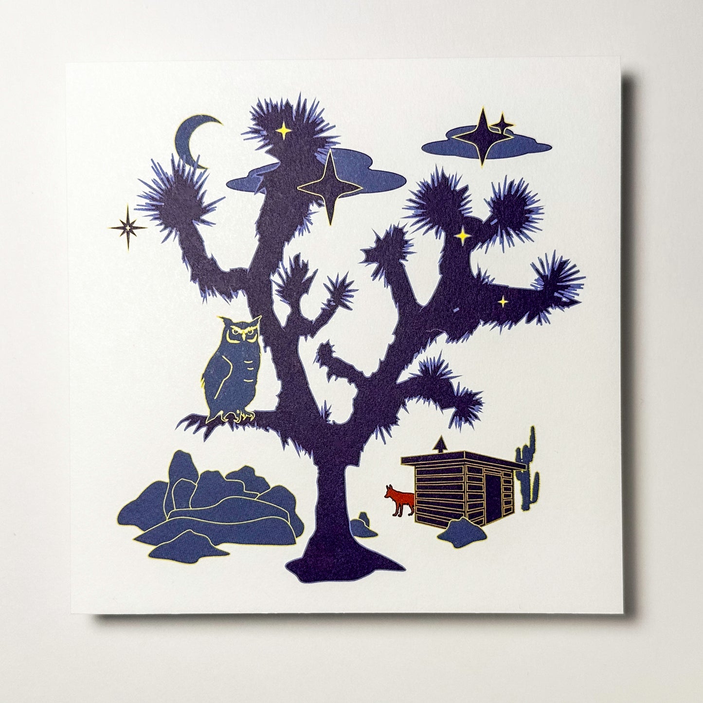 Postcard: Night Owl (Blue Joshua Tree/Owl)