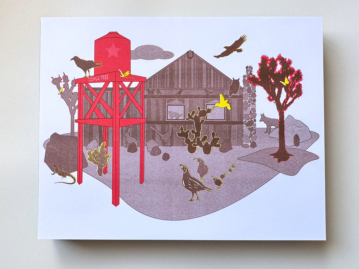 Joshua Tree: "Desert Ranch" 11x14 Risograph Print