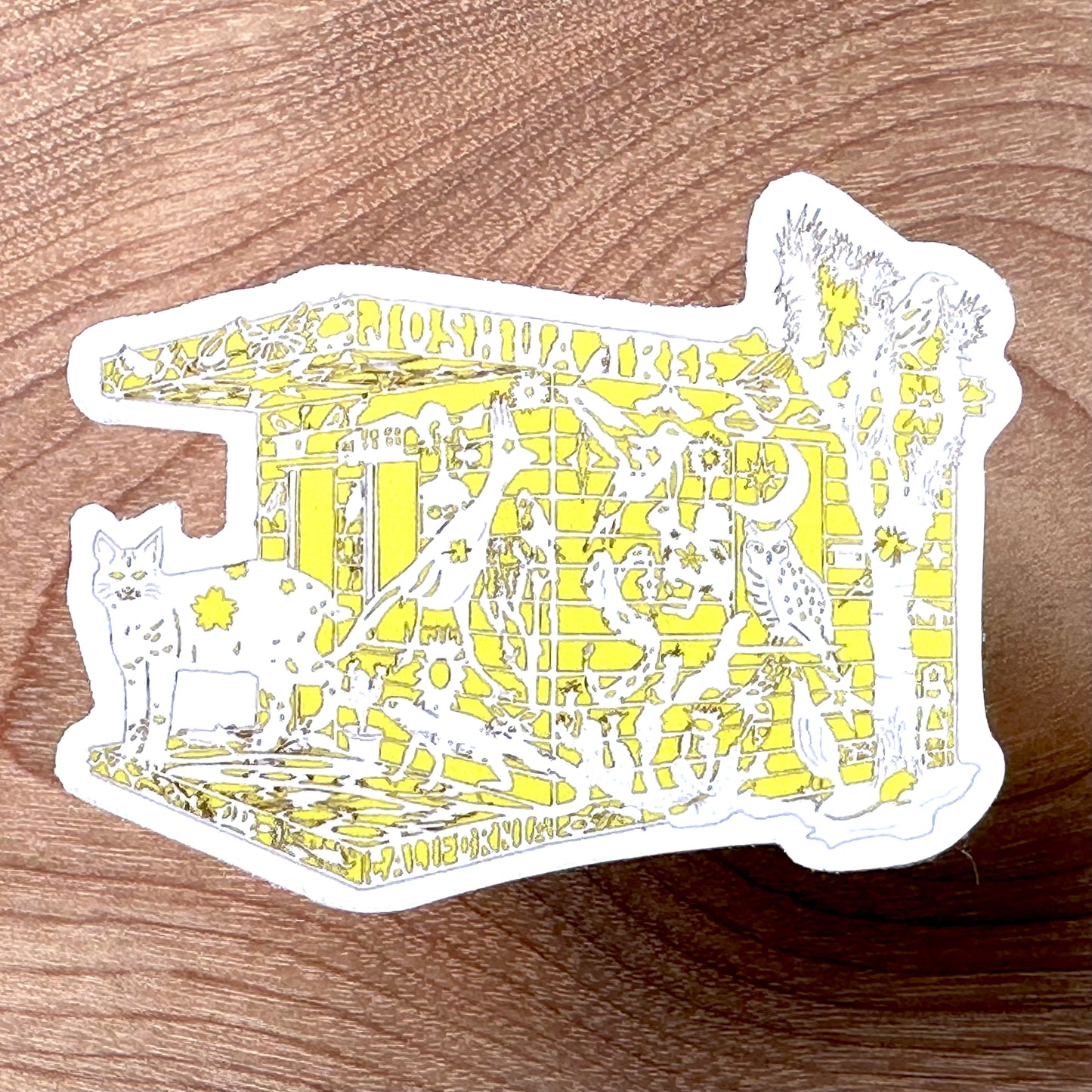 2.5 Mini Sticker: "Homestead" (Yellow Cabin)