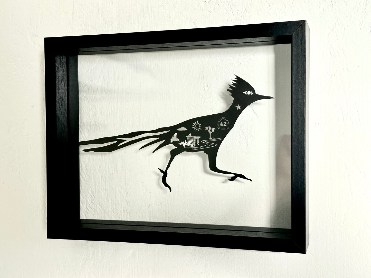 Joshua Tree:  Framed-Float "Roadrunner"  5x7 Cut Paper