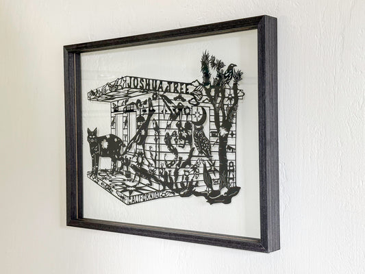 Joshua Tree:  Framed-Float "Homestead" - Large Cut Paper