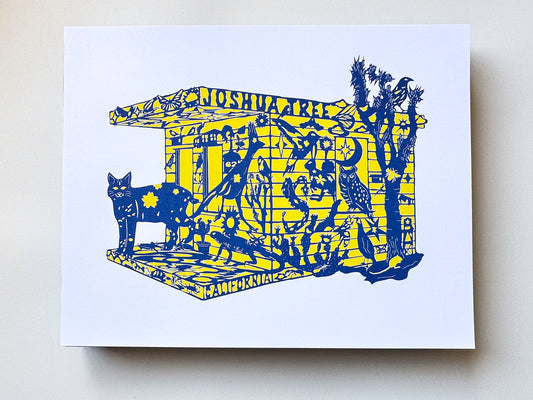 Joshua Tree:  "Homestead"    11x14 Risograph Print