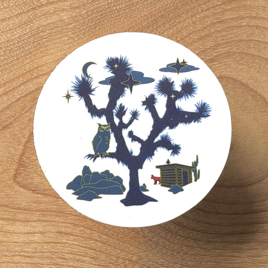 2.5 Mini Sticker:  "Night Owl" (Joshua Tree/Owl)